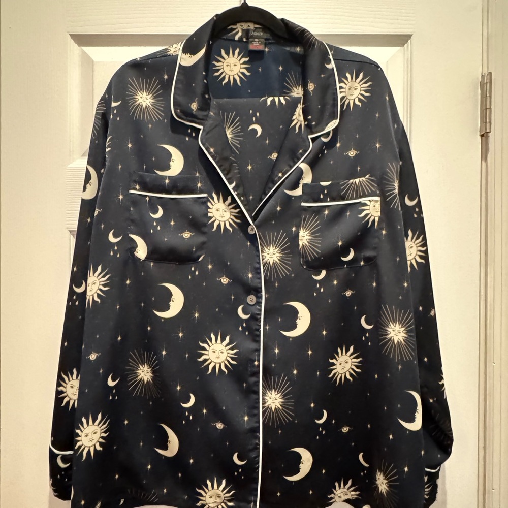 J. Crew Midnight Blue Celestial Print pajama set.